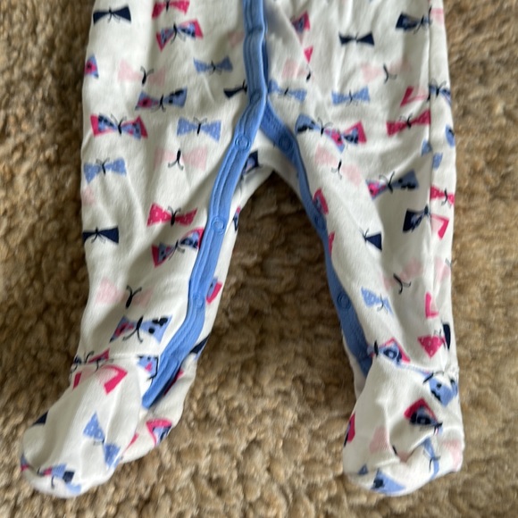 Petit lem white butterfly footie pajamas onesie 3 months - Picture 3 of 5